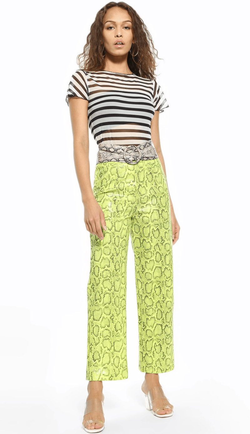 Striped Print Mesh Top - Image 2