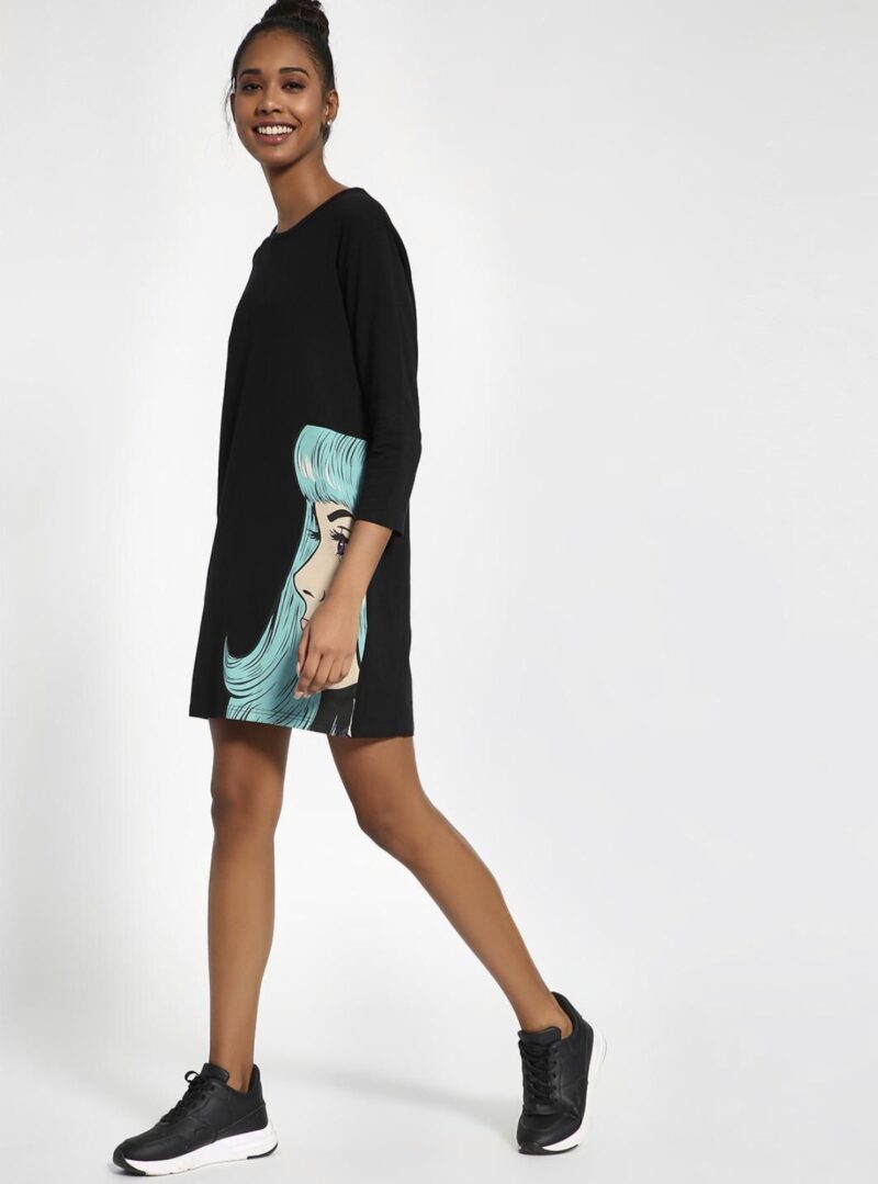 Face Print Comic Tee Dress - Image 3