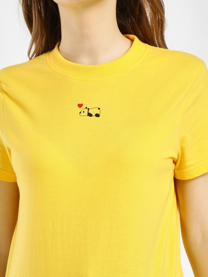 Lazy Panda in Love Yellow Tee - Image 4