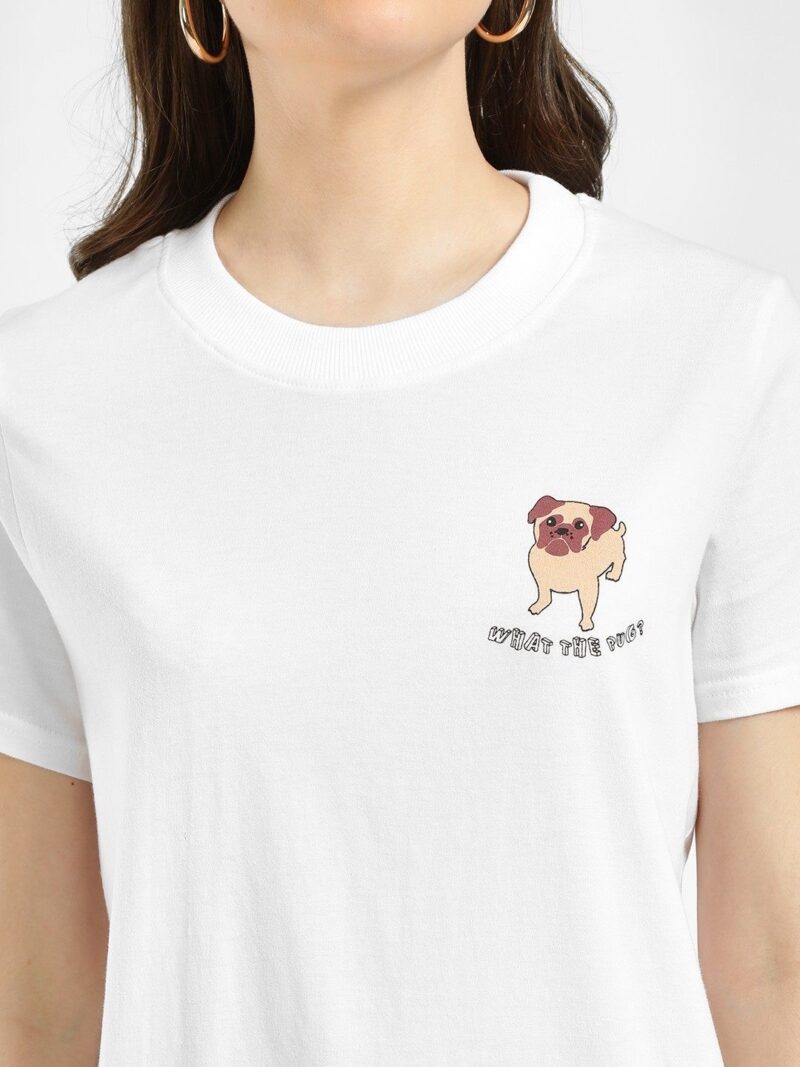 WHAT THE PUG PRINT WHITE TEE - Image 2