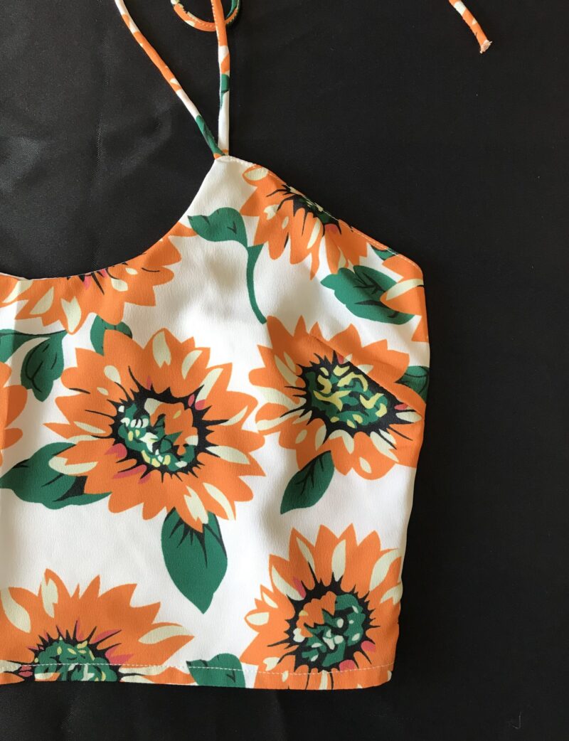 Annie Floral Cami Top & Thigh Slit Mini Skirt Set - Image 2