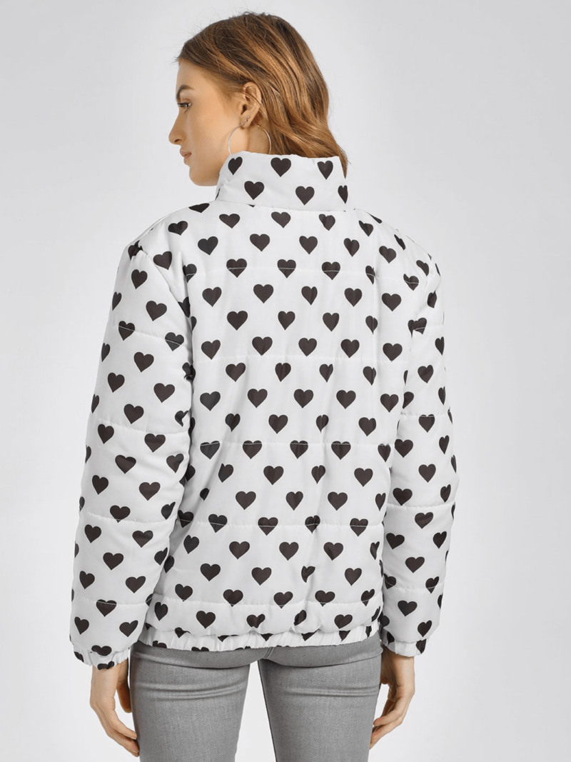 HEARTS ALL OVER YOU PRINT PUFFER JACKET - Image 2