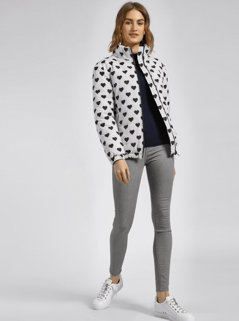 HEARTS ALL OVER YOU PRINT PUFFER JACKET - Image 4