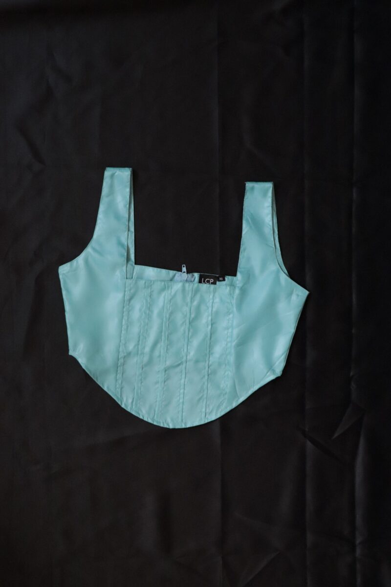 Janice Aqua Blue Corset Top - Image 2