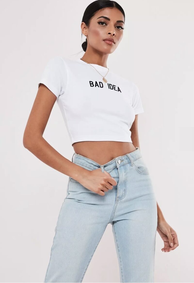 Bad Idea Graphic Cropped Tee - Image 2