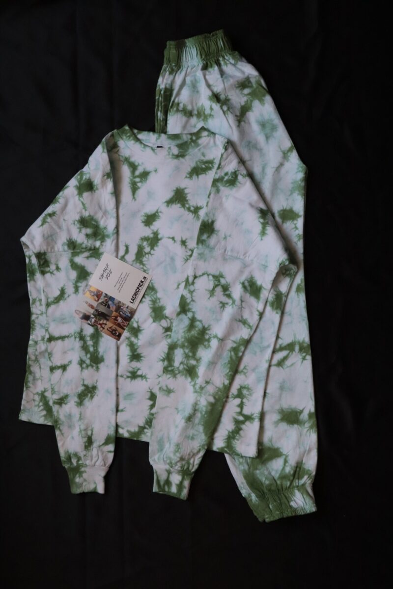 Polly Acid Wash Coord Set in Pink & Green - Image 2