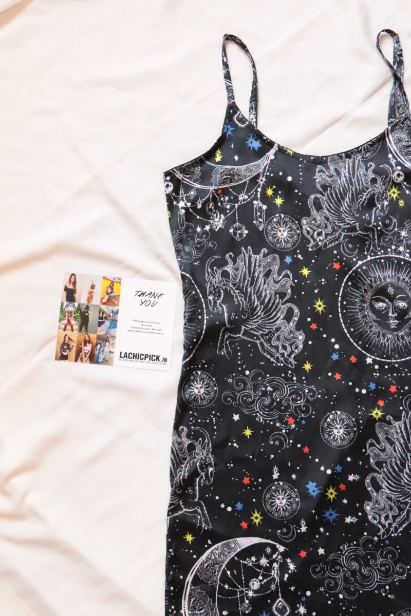 Mia Star Moon Print Satin Dress - Image 4