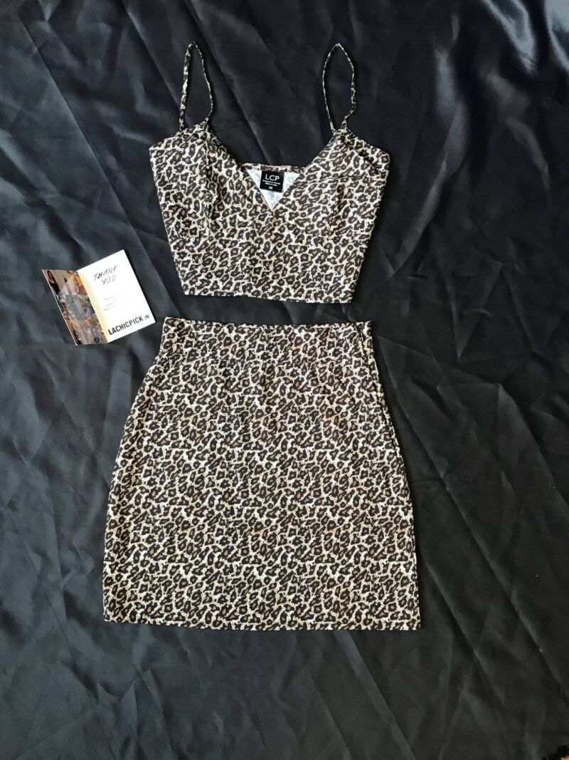 Jessy Leopard Bralette Top & Mini Skirt Set - Image 2