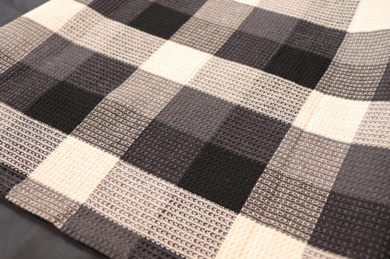 Ava Black & Cream Check Mini Skirt - Image 4