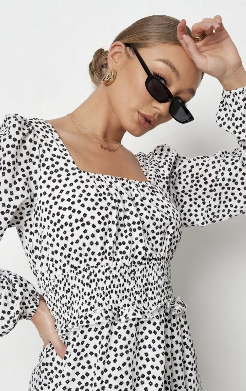 Simmy Black Floral Smock Dress - Image 2