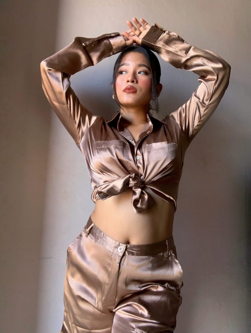 May Copper Satin Coord Set - Image 2