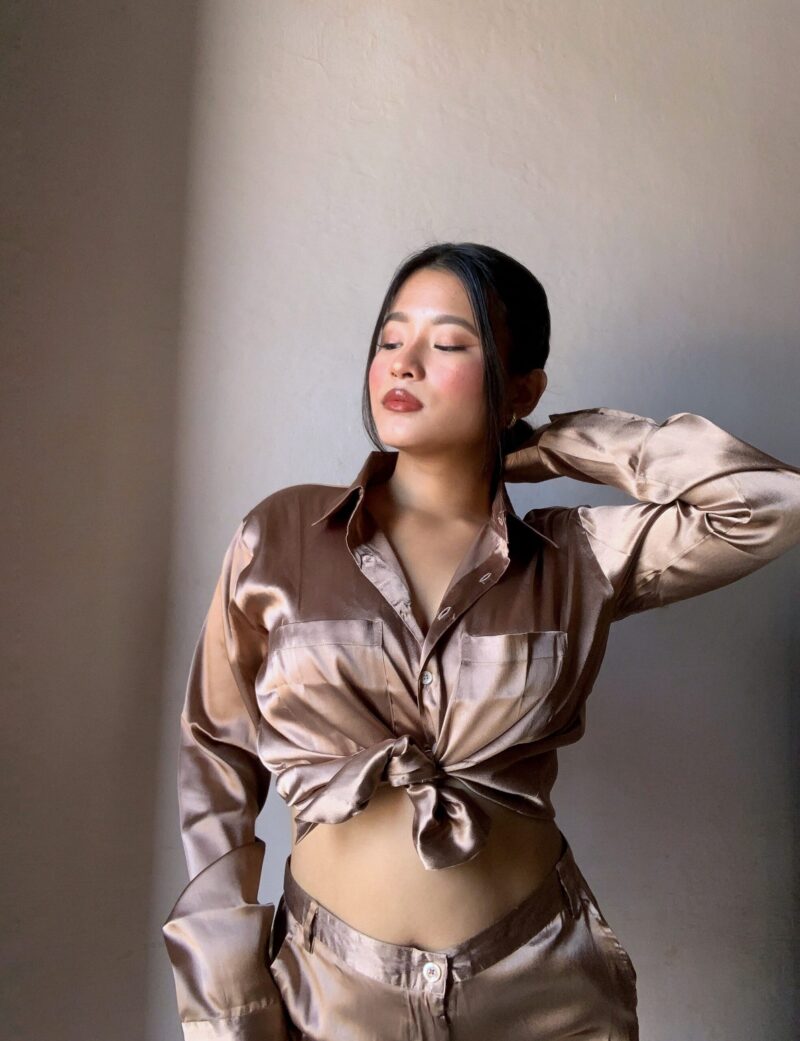 May Copper Satin Coord Set - Image 4