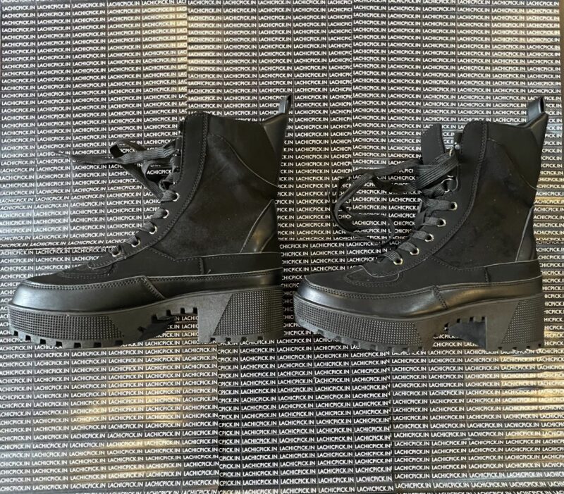 BLACK CHUNKY HIKER BOOT TRAINERS - Image 2