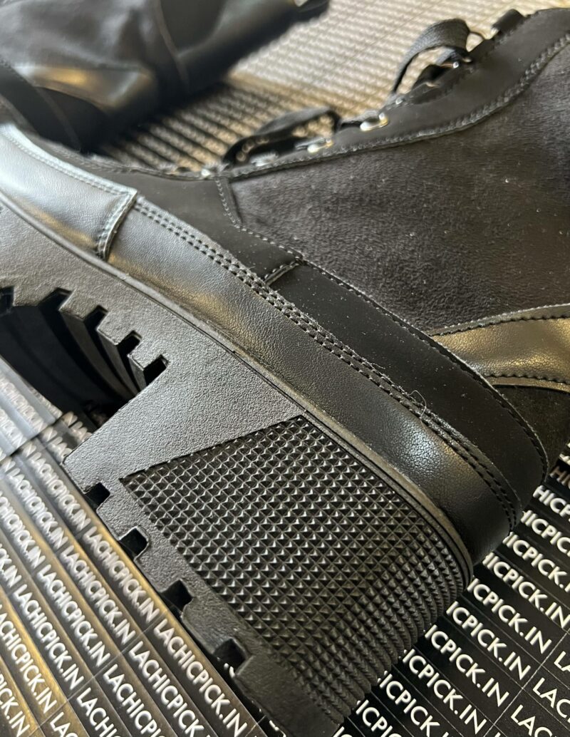 BLACK CHUNKY HIKER BOOT TRAINERS - Image 4