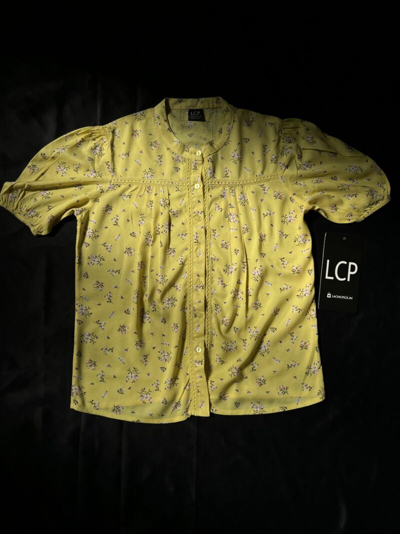 Yellow Floral Lace Shirt - Image 4