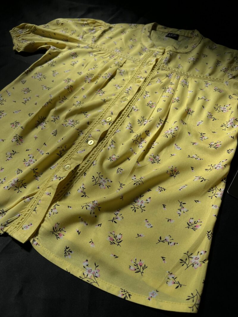 Yellow Floral Lace Shirt - Image 2