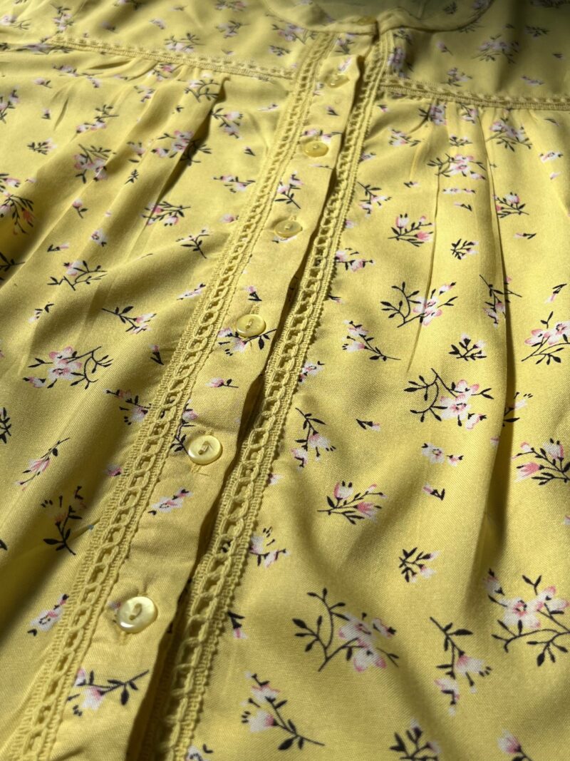 Yellow Floral Lace Shirt - Image 3