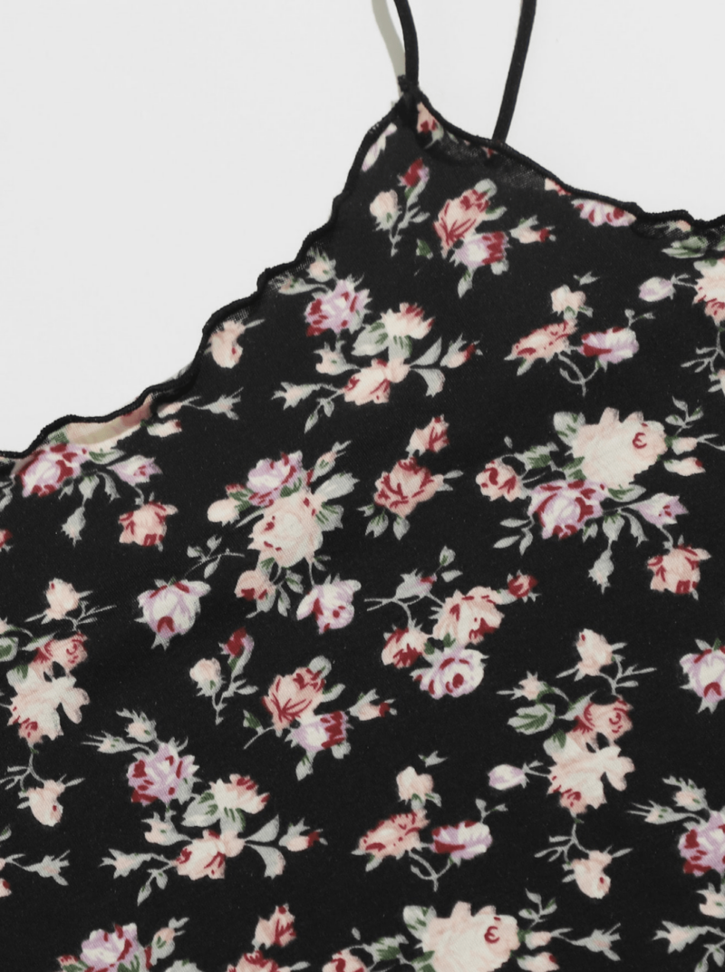 Black Lettuce Hem Floral Cami Dress - Image 3