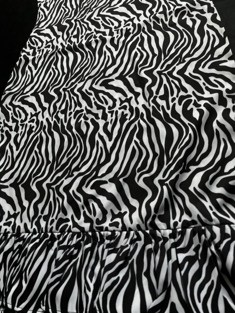 Black Zebra Print Tie Shoulder Dress - Image 2