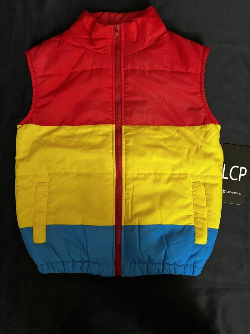 Rainbow Padded Puffer Sleeveless Jacket - Image 3