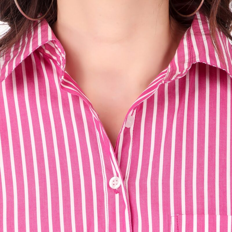 White Stripes Pink Shirt - Image 5