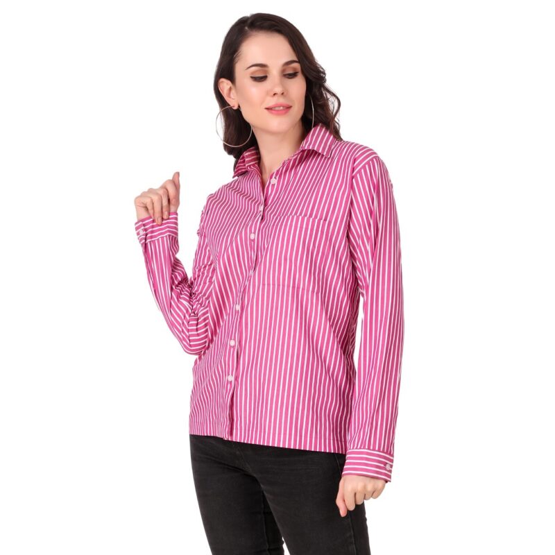 White Stripes Pink Shirt - Image 4