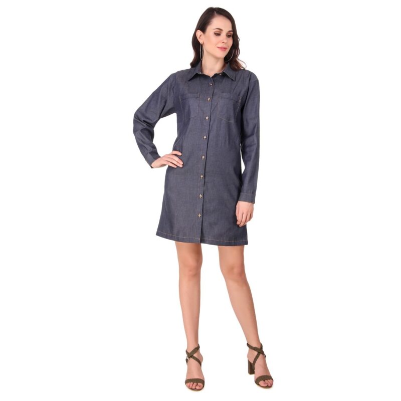 Denim Shirt Dress - Image 2