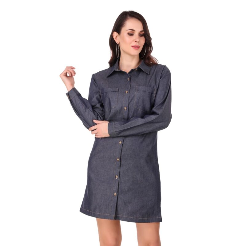 Denim Shirt Dress - Image 5