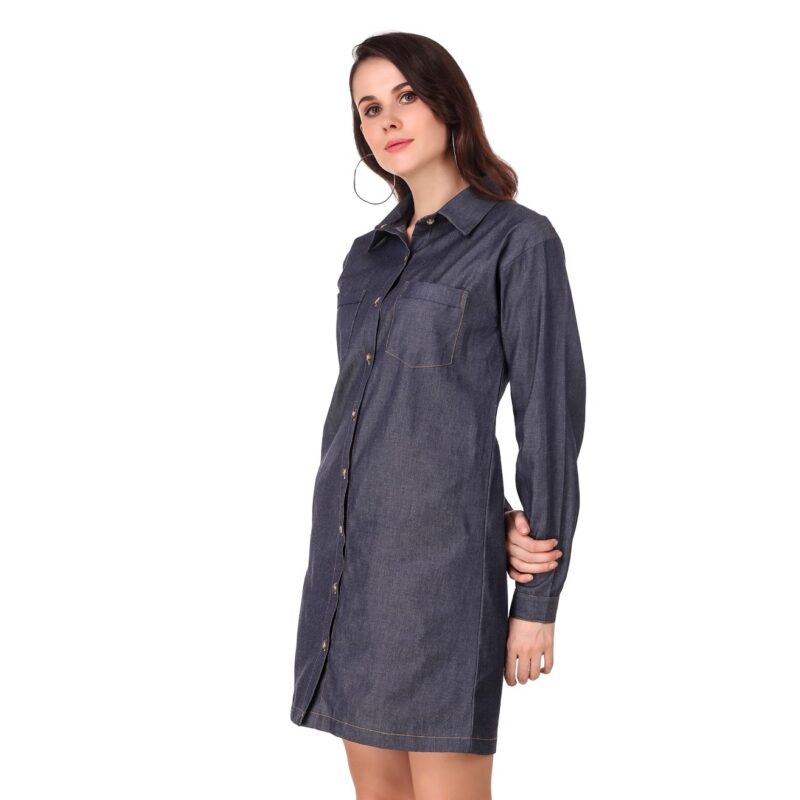 Denim Shirt Dress - Image 4