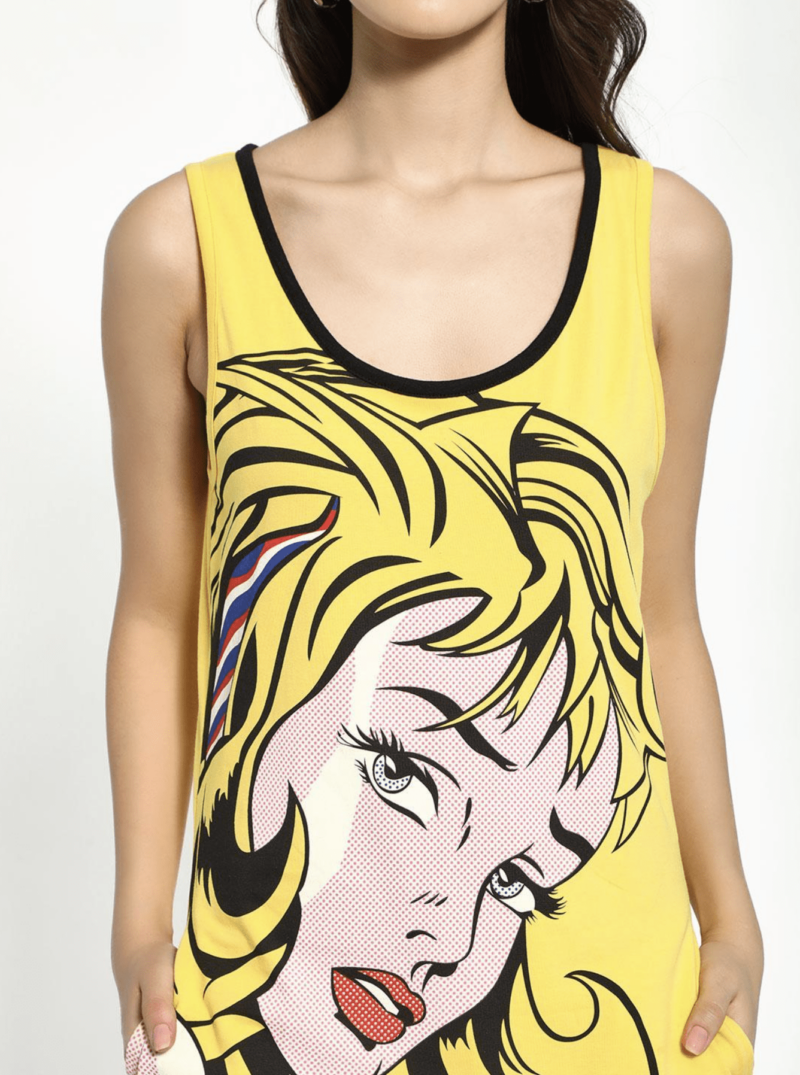 Yellow Comic Print Tee Dress - Image 2