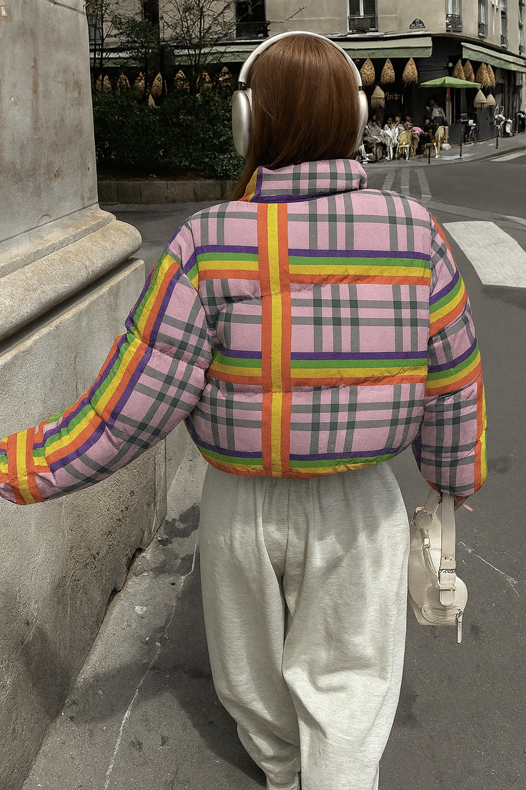Rainbow Cropped Padded Puffer Jacket - Image 3