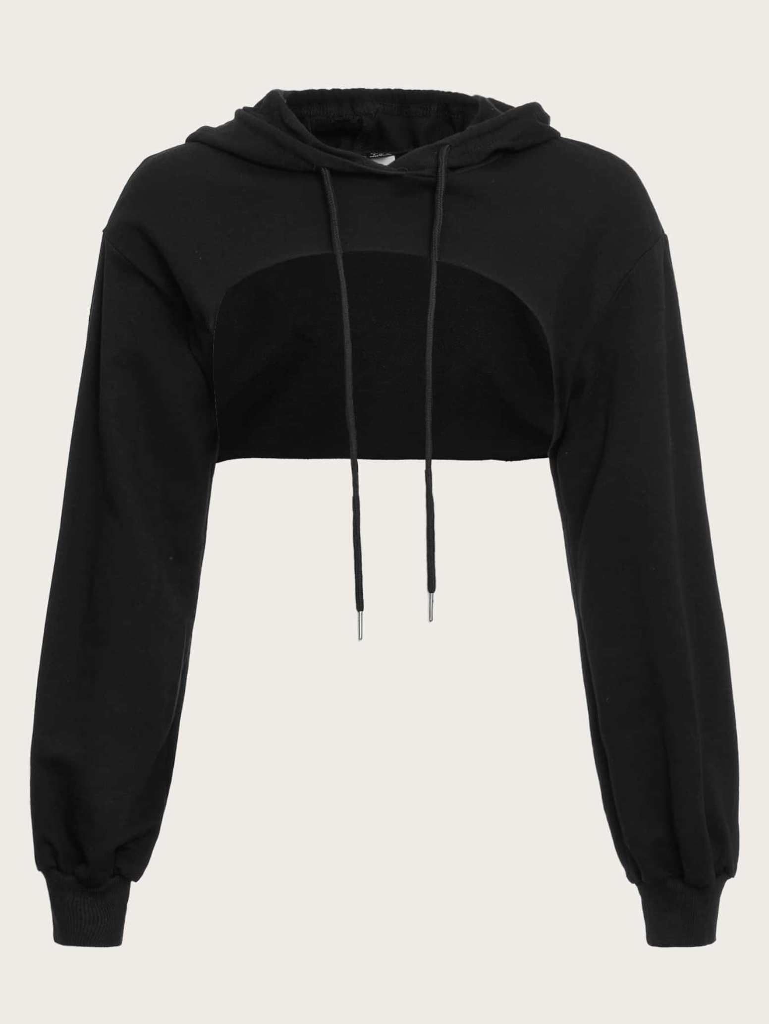 Open bust cheap cropped hoodie