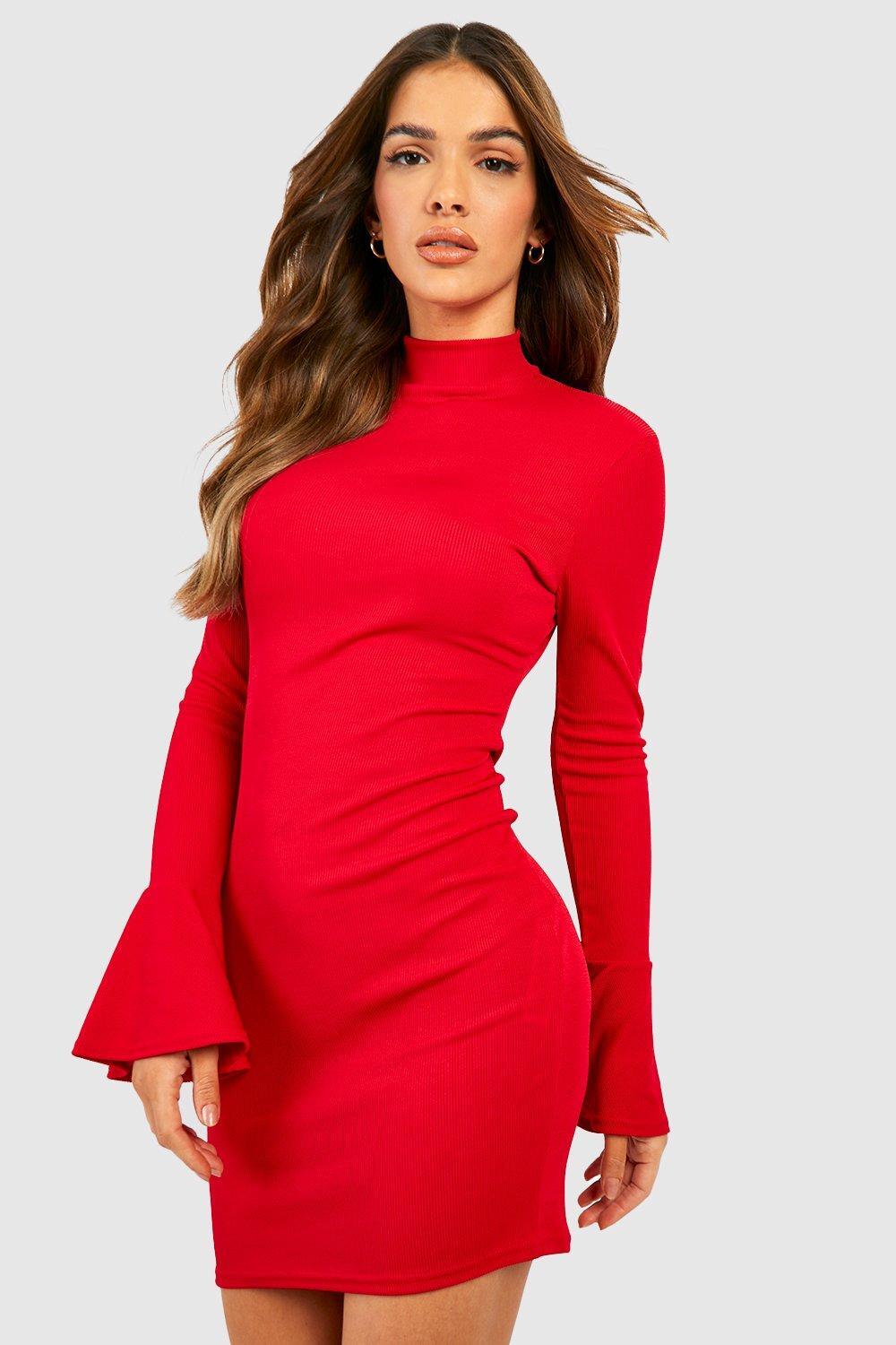 Buy online Red Laced Long Sleeves Bodycon Dress from western wear for Women  by Avyola for ₹1169 at 42% off | 2024 Limeroad.com