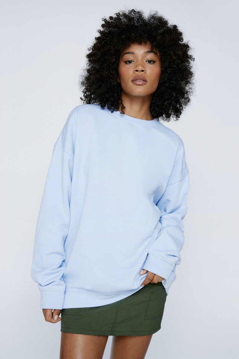 Blue Dont Hate Just Skate Oversized Sweatshirt - Image 2