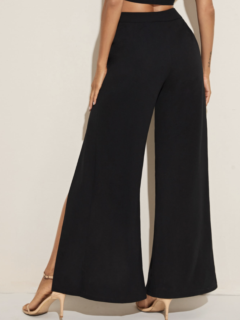 Lilly Black Split Leg Palazzo Trousers – LA CHIC PICK