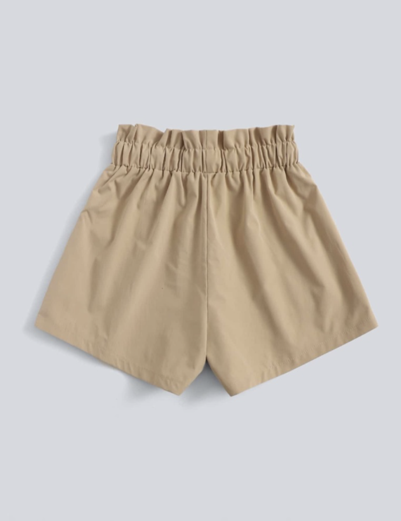 Nancy Paperbag Waist Khaki Shorts - Image 2