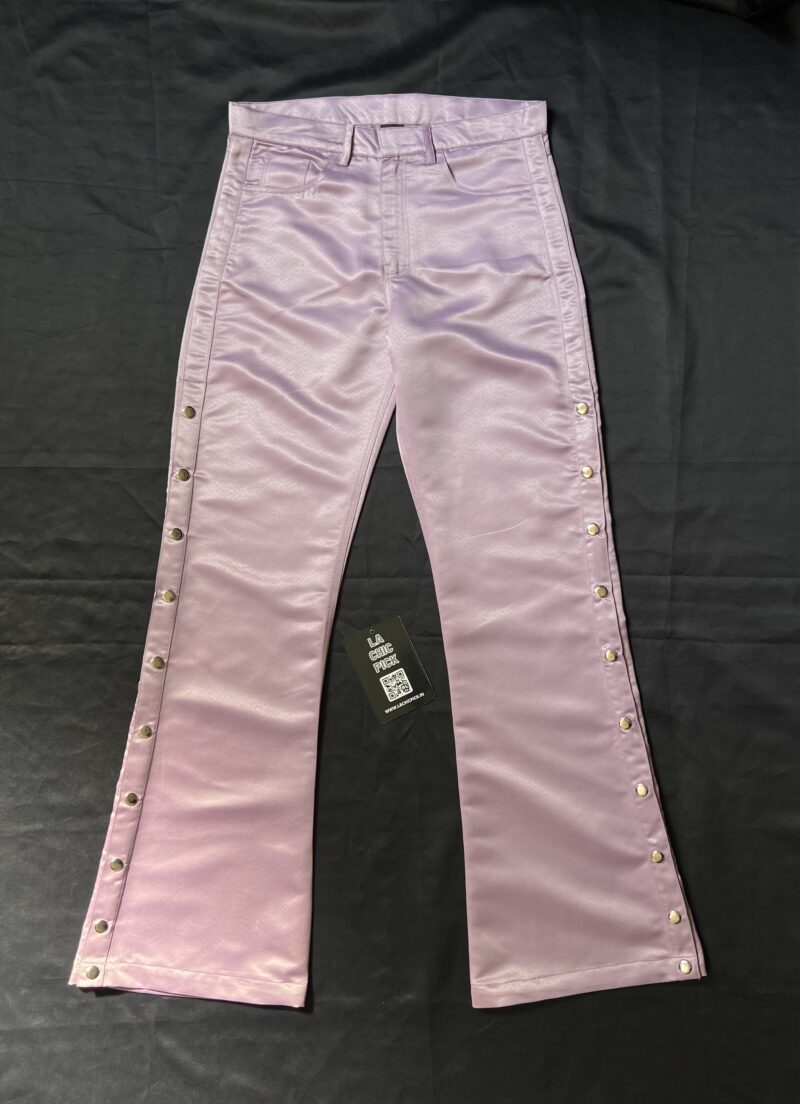 Kimmy High Waist Premium Satin Wide Leg Trouser In Purple - Image 5