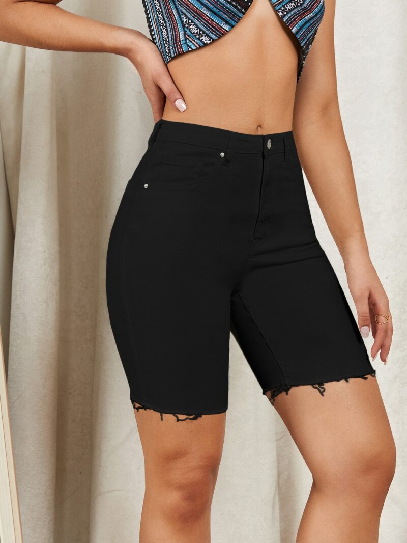 Bella Black Denim Shorts - Image 4