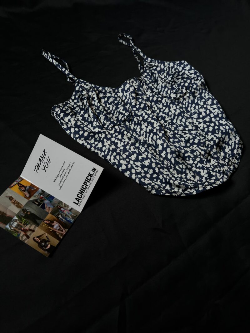 Nancy Blue Floral Print Corset Top - Image 3