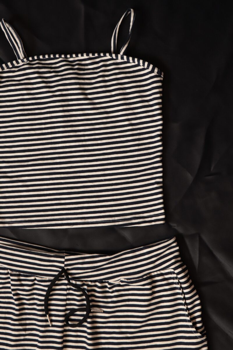 Lilly Cami Top & Shorts Coord Set in White | Black - Image 2