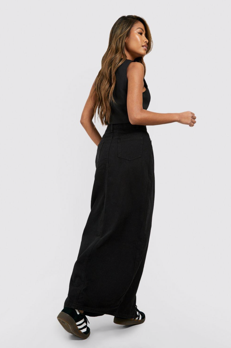 Amelia Black Slit Maxi Skirt - Image 4