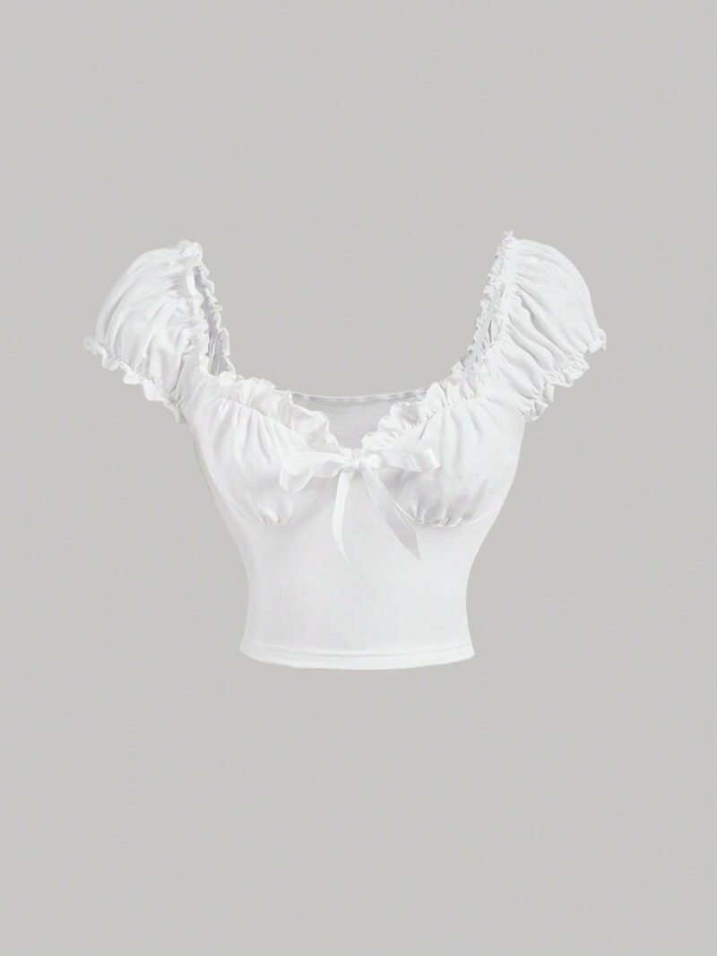 Adeline White Ruched Bust Crop Top – LA CHIC PICK