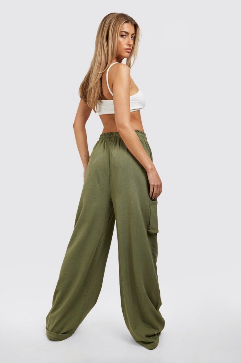 Nelly Khaki Oversized Cargo Pants - Image 2