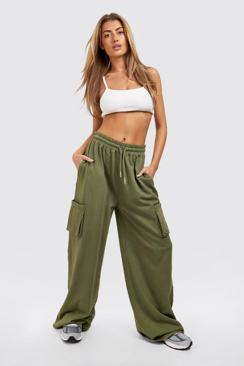 Nelly Khaki Oversized Cargo Pants - Image 3