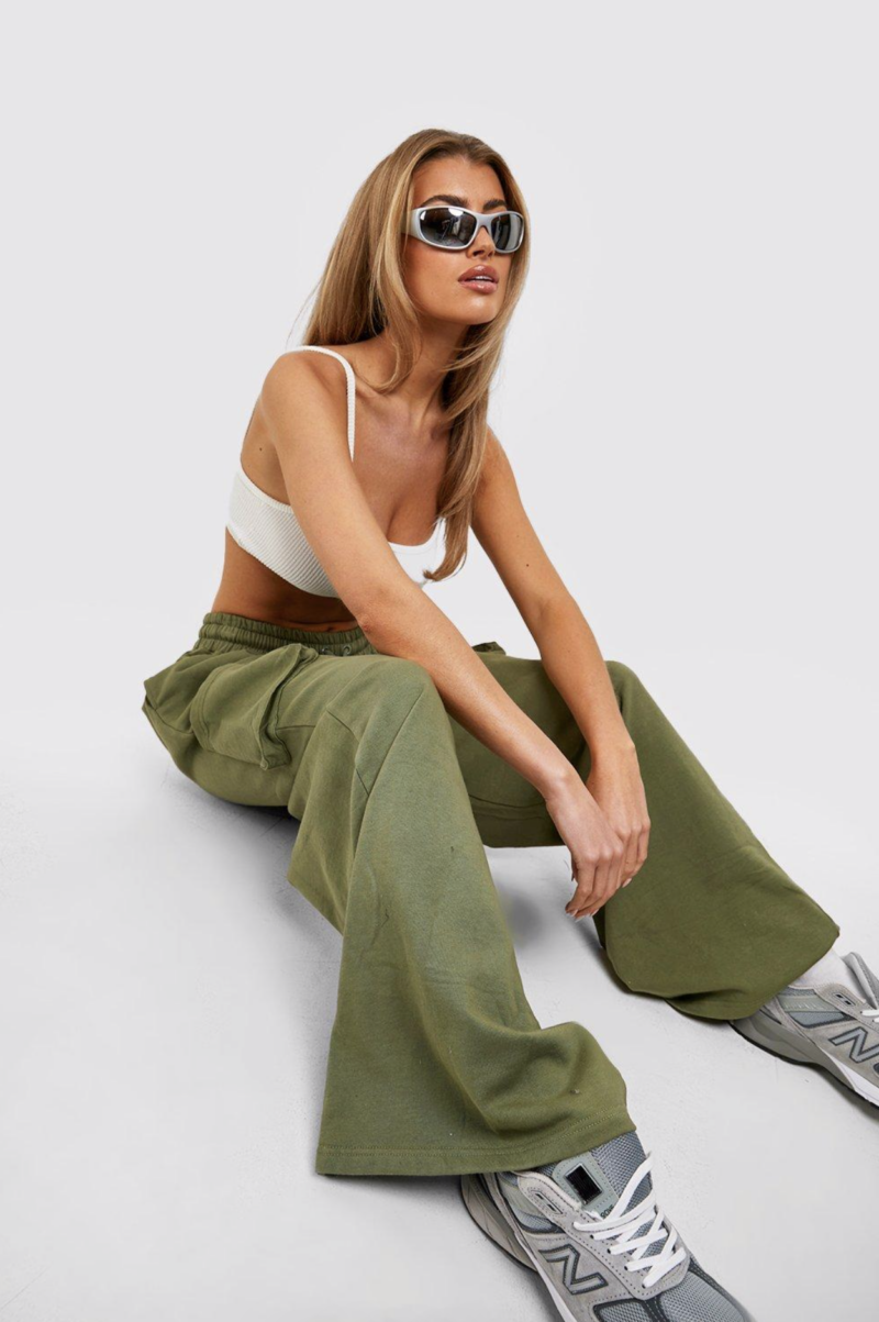 Nelly Khaki Oversized Cargo Pants - Image 4