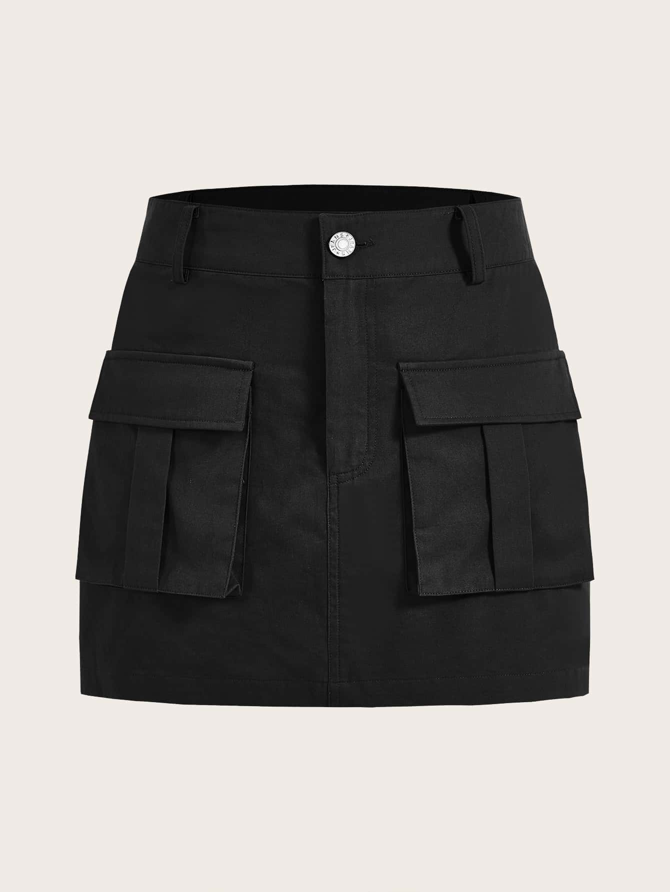 Black Utility Twill Skirt LA CHIC PICK