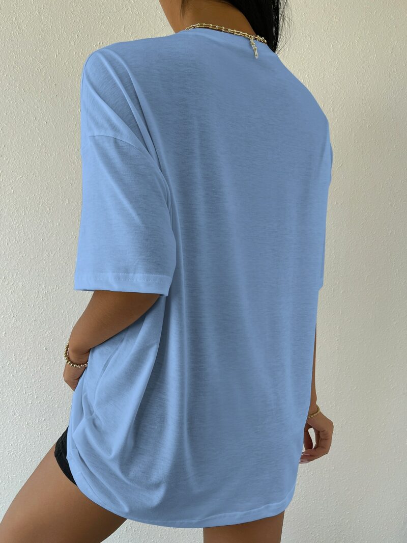Over Thinking Baby Blue Oversized T Shirt - Image 2