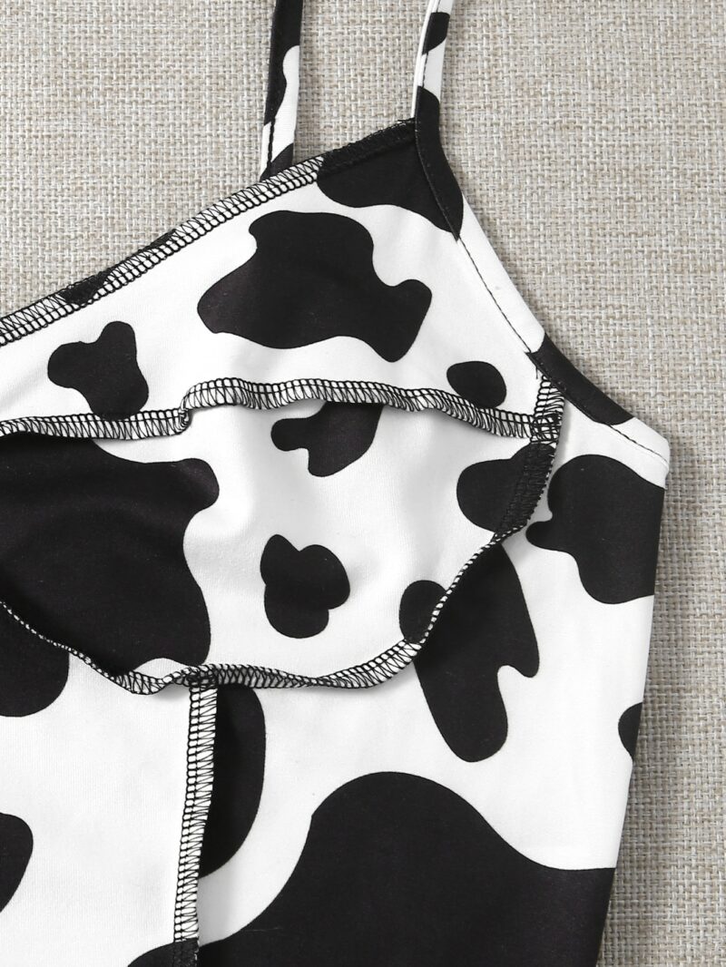Natalia Cow Print Cami Crop Top - Image 4