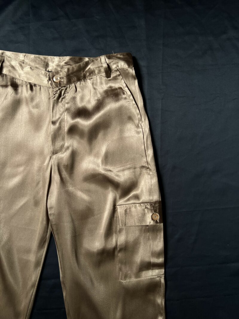 Copper Satin Cargo Pants