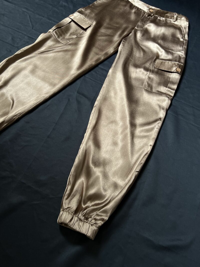 Copper Satin Cargo Pants - Image 2